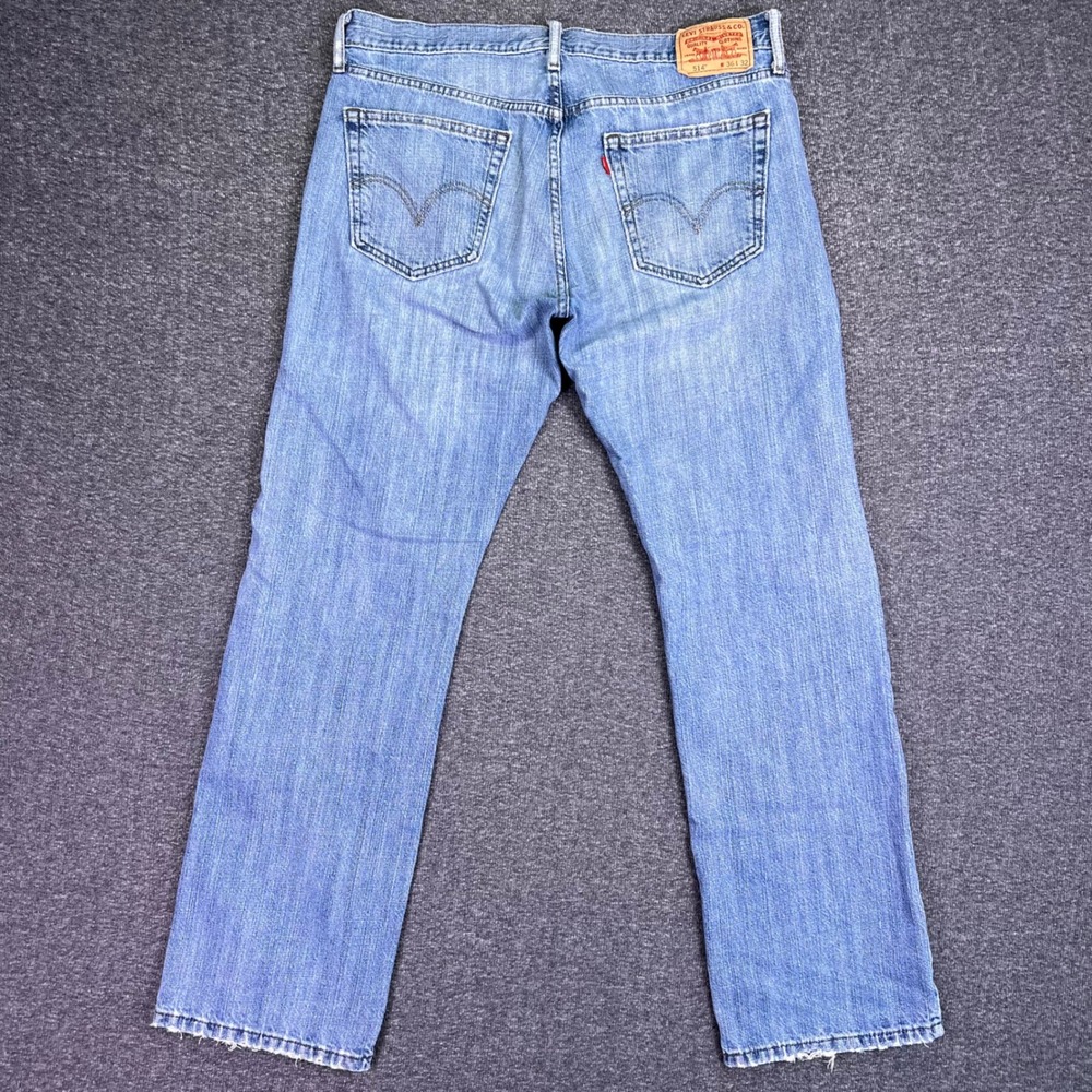 Levis 514 Jeans Mens 36x32 Light Wash Slim Straight Classic Casual Denim Retro - Picture 11 of 16